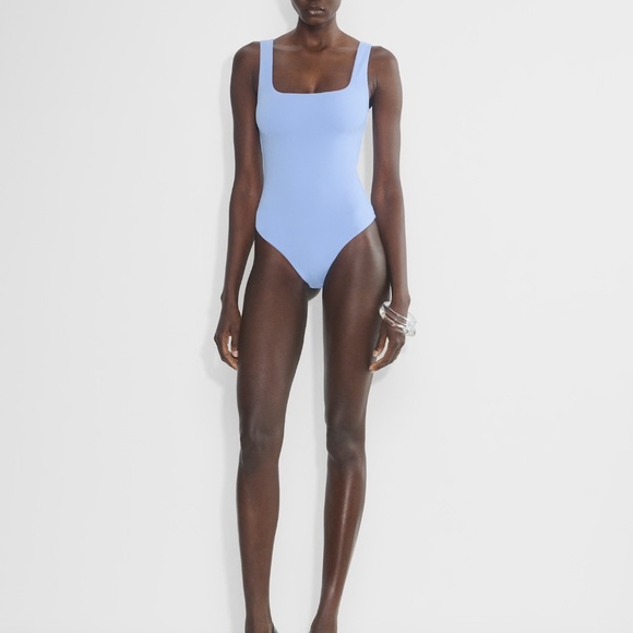 Aritzia Babaton Contour Square Neck Double Lined Bodysuit in Baby Blue size XS - Picture 8 of 13